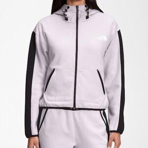 The North Face Light Gray and Black Zip-Up Hoodie